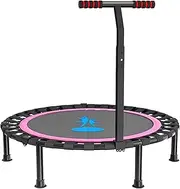 Rebounder Trampoline for Adults, Silent Mini Trampoline with Adjustable Handle, 40" Folding Fitness Trampoline, Indoor Exercise Workout Rebounder Trampoline, Exercise Rebounder for Adults Kids Indoor