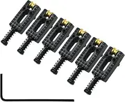 6 Roller Guitar Bridge Saddles, 10.5mm Guitar Tremolo Saddles Modern Style Compatible for Fender Strat Tele Electric Guitar Replacement, Black