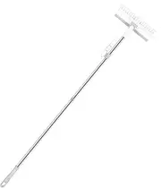 Lmyit Floor Scrubber Brush with Squeegee,Concrete Floor Scrubber - 180° Rotating Grout Scrape and Brush Stiff Bristles V-Shape Scrubber for Patio Garage
