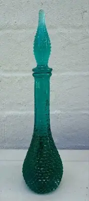 Resin Replica Empoli Italy Mini Genie Bottle Teal Blue