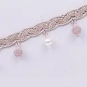 Tassel Fringe Trim, 12 Yards Pearl Beads Tassel Fringe Lace Ribbon DIY Curtain Sewing Trim Sofa Table Lampshades Decorative Accessories(Light Pink)