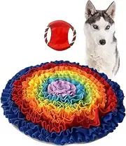 ALOYA Snuffle Mat，Dog Puzzle Toys，Snuffle Mat for Dogs Rainbow Medium Small Pet Machine Washable Indoor Game Feed Treat Food Interactive Dispensing (Rainbow)