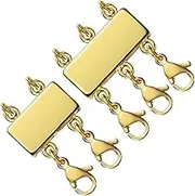 OHINGLT Necklace Layering Clasps Magnetic Slide Lock Clasp Necklace Connector Multi Strands Slide Tube Clasps