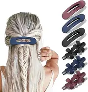 6Pcs Lay Down Hair Claw Clip Flat Hair Clip,Flat Claw Clips Flower Hair Clips,Flat Hair Clip Lay Down Flower Hair Claw Clip,French Flat Hair Clip Lay Flat Claw Clip Flower Flat Hair Clip for Girls