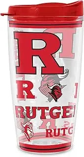 Rico Industries NCAA Rutgers Scarlet Knights 16 oz Double Walled Insulated Tritan Mayhem Tumbler Cup Keeps Drinks Cold & Hot, USA Made
