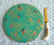 Sara Miller Portmeirion London Garden Birds Cheese Knife & Plate Set NIB