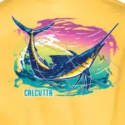 Calcutta WCM-YH-XL Watercolor Marlin T-Shirt No Pocket Yellow