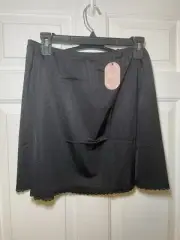 Gemsli Woman’s Black Half Slip Size 1X 16 Inch Nylon Plus NEW