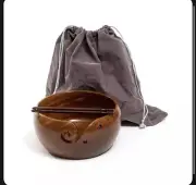 Eunoia Wooden Yarn Bowl Holder | Handmade Knitting Wool Storage Basket with h...