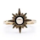 Natural White Ethiopian Opal with Diamond Galaxy Ring