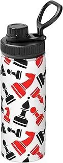 Chess Pattern Camping Hiking Hydration Flask,Stainless Steel Outdoor Water Bottle,Double Walled Insulated