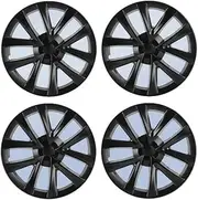 4PCS HubCap Car Replacement Compatible for Tesla Model Accessories 3 18 Inch Wheel Cap Automobile Hub Cap Full Rim Cover Wheel Parts 2023(Matte Black)