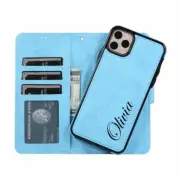 Custom Personalised Leather Wallet Case For iPhone 16e 15 14 13 12 11 Pro Max X