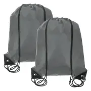 Drawstring Backpack Bags, 2 Pack Sports Cinch Sack Draw String Bag, Gray