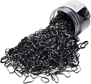 1000Pcs Black Hair Elastic Rubber Bands, MOIHSING No Damage Soft Baby Hair Ties Mini Small Ponytail Bands Stretch Elastics for Girls Women Braiding Hair Accessories with Box Package-STRONG & REUSEABLE