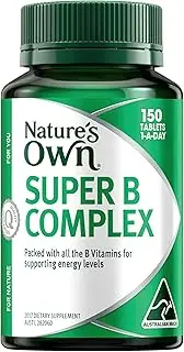 Nature's Own Super B Complex Tablets 150 -With B3, B6 & B12 for supporting Energy levels - Maintains Heart Health, Nervous System function, Mental Function & Relieves Fatigue in healthy individuals