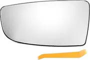 X AUTOHAUX Car Rearview Left Side Lower Part Mirror Glass Replacement W/Backing Plate Non-heated White Glass for Ford Transit T150 T250 T350 2015-2023