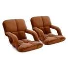 2x Foldable Lounge Cushion Adjustable Floor Lazy Recliner Chair Armrest Coffee