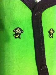 Carter's One-Piece Romper Green Brown Trim Monkeys Allover SS 3M NWT