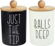MOMEEMO Apothecary Jars with Lids for Bathroom Cotton Ball & Swab