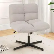 CostwayCross Legged Office Chair with Adjustable Height for HomeOffice-Grey