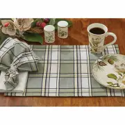 Mistletoe Plaid Christmas Winter Holiday Single Cotton Placemat