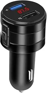 SWOOMEY Wireless Car Transmitter Adapter with Dual USB Charging Hands Calling and Player Functionality Essential Car Accessory for Music and Calls