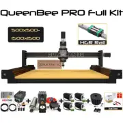 Black QueenBee PRO CNC 4 Axis Lead Screw Wood Router Engraver Machine Full Kit