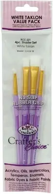 Crafter's Choice White Taklon Shader Brush Set-4/Pkg RCC221