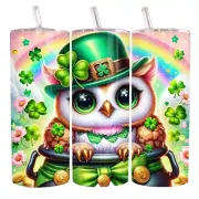 St. Patrick's Day Owl Shamrock Pot of Gold 20oz Tumbler Travel Insulated