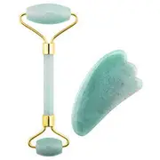 Palsar 7 Guasha jadeit set (green aventurine jade roller and Gua Sha)