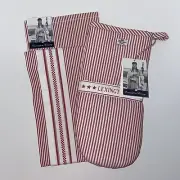 Ktchen Towel Oven Mit Set Red White Stripe 100% Cotton Made USA Appr 19x27 NWT