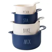 Non-Slip Mixing Bowls - 4 Piece Nesting Plastic Mixing Bowl Set with Pour Spo...