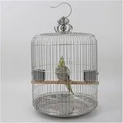 Birdcage Stainless Steel Bird Cage Round Hangable Pet Cup for Canary Parrot Black Phoenix Peony Budgerigar Cage Parrot Bird Cage