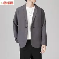 在飛比找蝦皮購物優惠-西服推薦 韓版西裝套裝 潮西裝外套 寬鬆單西 痞帥雙排扣男士
