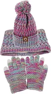 [Yardenfun] Hat Gloves Accessories Winter Gloves for Wool Gloves Hats Fleece Lined Winter Accessories Pom Pom Beanie Winter Hat Hand Knitted Hat Scarf Acrylic