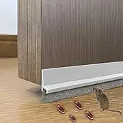 1 PCS Door Draft Stopper with Brush, Under Door Seal for Exterior/Interior Doors, Bottom of Door Sweep, Door Soundproofing Strip and Dust/Noise/Hot or Cold Air Insulation, 2" W x 39" L (White)