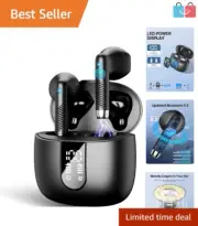 Wireless Earbud Headphones with LCD Display & Active Noise Cancellation