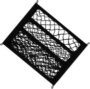 BESTYASH 1Set Electromobile Front Netting Bag Dual Elastic Storage Net for Electric Bikes Multi Use Mesh Cargo Bag for Daily Essentials Durable and Secure Vehicle Accessory