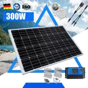 300W 12V Solar Panel Kit Mono Boat Home Caravan Camping Power Battery Charging