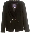 NWT Vivienne Tam Black Dylan Jacket Gold Zippered Pockets Buttons Blazer Size 8