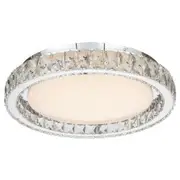 Telbix Lighting Zayla 32W LED Oyster Light - Tri Colour - Chrome/Clear