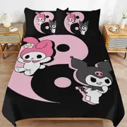 a1378 Kuromi Duvet Cover Set, 3 Piece Bedding Set 86x70" Double Sided Printing Decorative Comforter Cover Set (1 Duvet Cover + 2 Pillow Shams)" jfr137