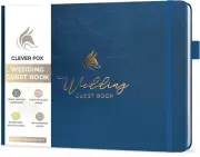 Clever Fox Vegan Leather Hardcover Large Format 10"x7" Wedding Guest Book