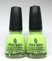 China Glaze Nail Polish GRASS IS LIME GREENER - 1300 - Lacquer w Hardener