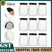 200ML 12Pcs Pudding Bottle Glass Preserving Jars Lid Canning Bottles Storage Jar