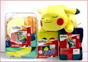 6 Piece- POKEMON Comforter + Sheet Set + Blanket + Plush Sleeping PIKACHU - TWIN