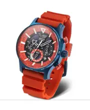 VOSTOK EUROPE Men Analog Eco-Drive Casual Watch Classic Dress Red Dial Waterproo