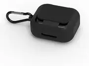 Geekria Silicone Case Cover Compatible with Soundcore by Anker P30i True Wireless Earbuds, Protective Earphones Skin Cover with Keychain Hook, Charging Port Accessible, Front LED Visible (Black)