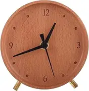 NOLITOY Wood Office Desk Clock Silent Sweep Mantle Clock Large Easy-to-Read Numbers Home Office Decor